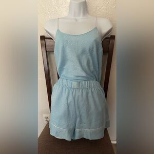 Victoria's Secret Light Blue Lounge Set with Jacquard Texture